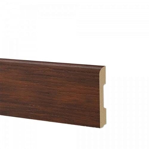 Battiscopa in duropolimero effetto legno noce - Zoccolo da cucina 2000x68x10 mm - Battiscopa resistente agli urti