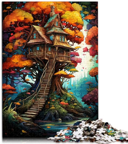 Spielzeug-Puzzle Baumhaus im Wald Puzzle 1000 Teile Holzpuzzle Spielzeug Puzzle Lernspiele Stressabbau-Puzzle 1000 Teile (50 x 75 cm)