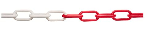 Absperrkette Warnkette Kunststoffkette 10 mm Rot Weiß 4m/5m/10m/15m/20m/25m (15, Meter)