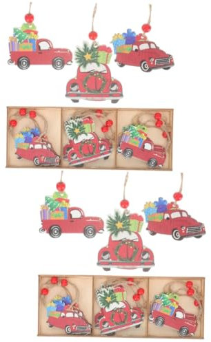 TOPBATHY 18 Piezas Decoraciones de Navidad Colgante de Navidad Colgantes del árbol de Navidad Adornos navideños Baratos Colgantes navideños decoración Adornos Colgantes de árboles de Madera