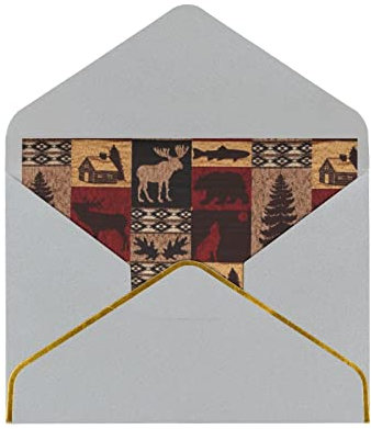 JBYJBX Grußkarten mit Bär, Hirsch, Fisch, 11,4 x 15,2 cm, blanko, Notizkarten mit Umschlägen, Geburtstag, Hochzeit, jeden Anlass