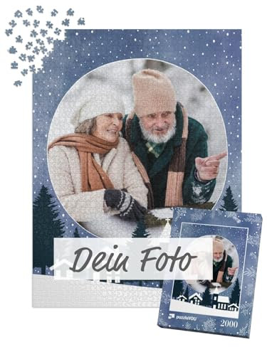 Fotopuzzle 2000 Teile - Puzzle selbst gestalten - Design Weihnachten Winterdorf - puzzleYOU Puzzle personalisiert mit eigenem Bild erstellen - Hochformat
