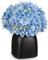 Kunstblumen Wie Echt Künstliche Hortensien Blaue Dekoblumen mit Beeren in Schwarzer Keramikvase Blumengesteck für Büro Resto Wohnzimmer Badzimmer Herbst Dekoration
