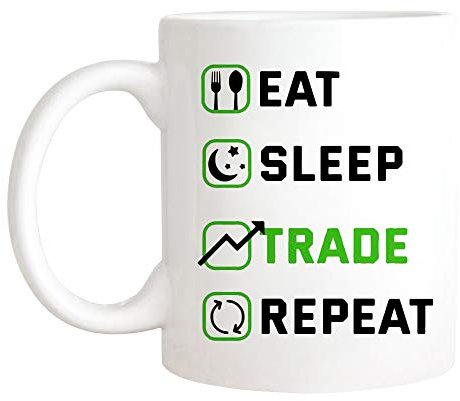Tasse Eat Sleep Trade Repeat Lustiges Kaufen Niedrig Verkaufen Hoch Daytrader Für Forex Aktienhändler, Trading Kaffeebecher Unisex Keramik-Tasse Premium Bürotasse Für Arbeit Geschenk 330ML