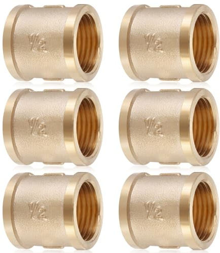 Muffe Zoll, Doppelnippel 1/2 Zoll, Messing Verbindungsstück Adapter