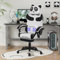 YU YUSING Cute Massage Gaming Stuhl, Ergonomischer Bürostuhl Computerstuhl, Gamer Stuhl mit Fußstütze, Kopfstütze Massage-Lendenkissen, Gepolstert Gaming Chair, Drehsessel, PC Sessel, Panda