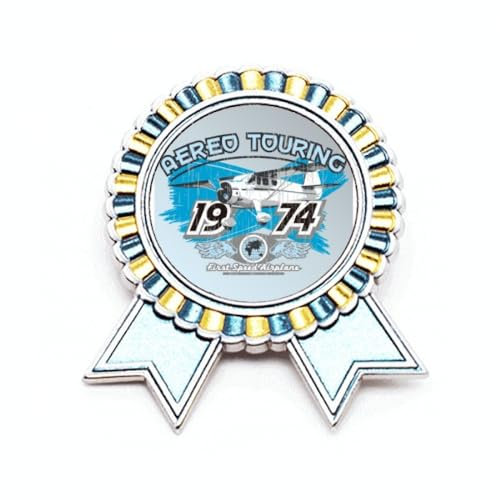 Broche avion aereo tou 1974 avec motif avion, M, Métal