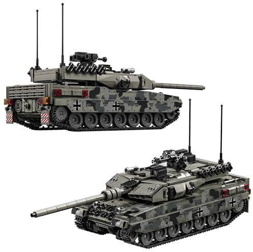 Ebortsin Leopard 2A7 Panzer Bausteine, Militär Schwerer Panzer Klemmbaustiene Spielzeug Set, 1009 Teile, Kompatibel mit L***