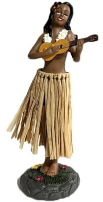 scalingscal Hawaiianische Tanzfigur Armaturenbrett-Ornamente,Hawaii Hula Girl Posing,Mini Hawaiian Dashboard Doll,Hawaiianische Hula Dashboard Doll,Für Auto, Schreibtisch (Braun)