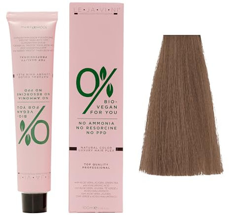 Lejavini 0% Bio Vegan For You 100mL Color 7/3 | Tinte Crema Colorante Permanente Vegana sin Amoniaco - Crema de Coloración Natural para el Cabello Sin Amoníaco