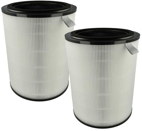 vhbw 2X Aktivkohlefilter kompatibel mit Philips 2000, AC2939, AC2958, 2000i, AC2936 Luftreiniger - Luftfilter Schwarz Weiß