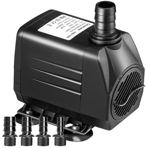 Aquarium Water Pump 45W 2500L/H Ultra Quiet Submersible Pump with 4 Nozzles, 2.5m High Lift for Fountains, Fish Tank Filter, Pond, Statuary and Hydroponic (2500L/H)