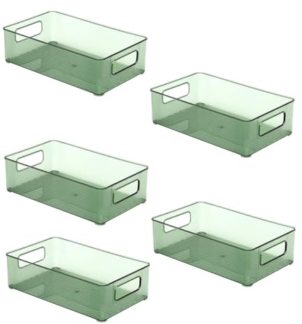 MVOSJFIE Food Organizer Storage Rack Desktop Storage Box Cosmetic Finishing Box Stackable Storage Rack Green