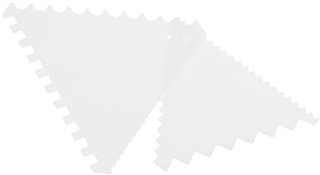 8 Piece White Plastic Triangle Cake Scraper Set for Kitchen Baking