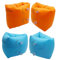 2 pares de brazaletes inflables de natación para niños y adultos, ayudas de entrenamiento de natación, brazaletes inflables flotantes, 1 par de azul, 1 par de naranja