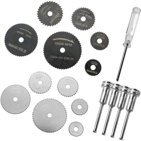 leruiyezs 17 Pezzi Dischi da Taglio per Dremel Accessoires Lama Circolare HSS Diamantata Alta Resistenza Set Utile per Mini Perceuse e Outil for Dremel Compatibile con Legno Plastica Metalli Mobili