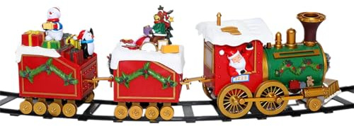 Uqezagpa Elegante Weihnachtsfreude Zug Ornament Festival Weihnachtszug Set Dekoration um den Baum mit Lichtern