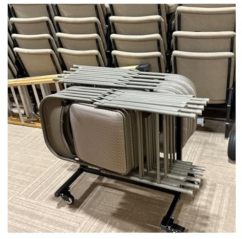 ERRULAN Folding Chair Racks for Storage Heavy Duty, Small-sized Adjustable Chair Carts with Wheels, Space-Saving Chair Dolly Holder for Party, Office, Home, Stackable Chairs