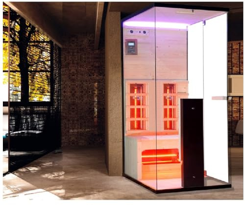 Bagno Italia Sauna Infrarossi da 110x80 cm 4 irradianti full spectrum bluetooth e cromoterapia