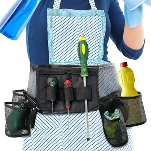 Werkzeuggürtel Für Frauen Robuste Tasche mit mehreren Taschen | Taillen Werkzeugtasche für Reinigung Für Garten, Supermarkt, Restaurant, Hotel, Arbeit, Haushalt, Männer,