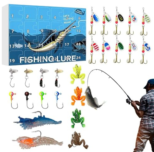 Fishing Köder Adventskalender 2025 Weihnachts Countdown Kalender Angelköder