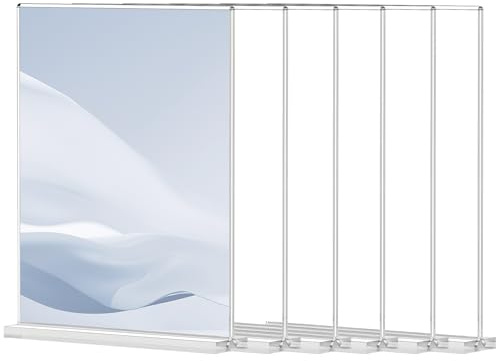Soomuct 6PCS A4 Acrylic Sign Holder, A4 Display Stand, Desk Nameplate Suitable for Restaurants, Offices, Homes, and Shops.