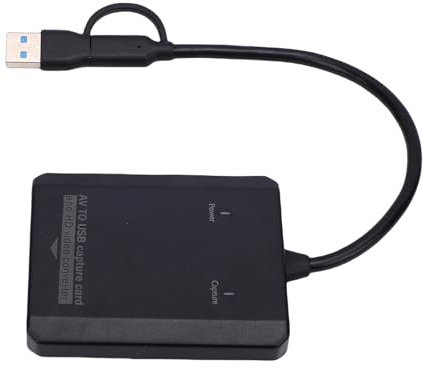 Sxhlseller VHS to Digital Converter USB C Video Capture Card, Analog AV to HDMI Adapter for VCR DVD Player | 1080p Real Time TV Display Preview, Type A Laptop Mac