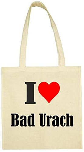 Reifen-Markt Tasche I Love Bad Urach Größe 38x42 Farbe Natur Druck Schwarz