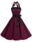 Timormode Sexy Robe Rétro Vintage Femme Année 40 50 60 Robe de Cocktail Rockabilly Décolleté 10212Burgundy L