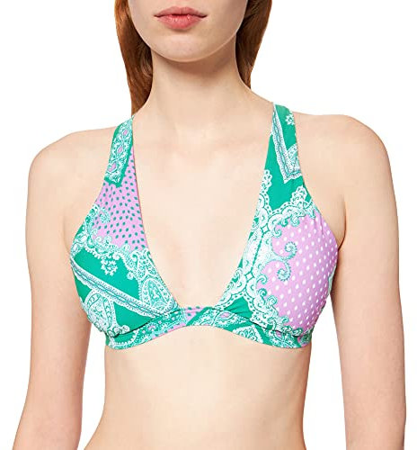 Seafolly Damen Bandana Bay Wrap Front Tri Bikinioberteil, Grün (Jungle Jungle), 34 (Herstellergröße: 8)