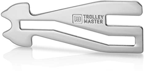 FABACH Trolley Master Einkaufswagenlöser für ALLE Einkaufswagen - Öffnet Frontlader- und Seitenschubfachsysteme - Abziehbarer Einkaufswagenchip Einkaufs-Chip Schlüsselanhänger aus Metall