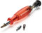 PB Swiss Tools Bithalter Schraubendreher magnetisch PB 6464 | 100% Swiss Made | Schraubendreher mit Bits im Griff, inklusive Schlitz 2/3/4, PH1/PH2, T10/T15/T20, Rot
