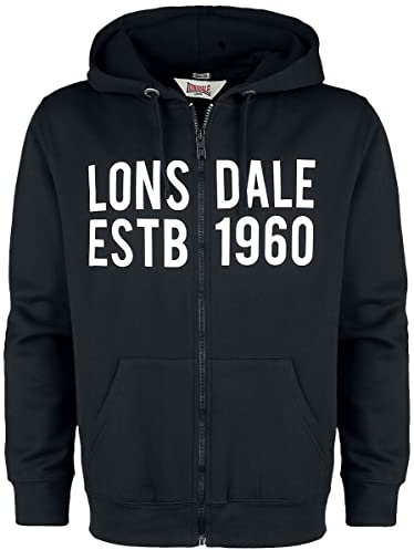 Lonsdale Herren Sleeve Hooded Sweatshirt, Schwarz, S EU