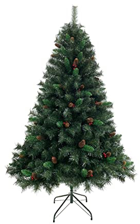 SVITA Künstlicher Weihnachtsbaum 180cm klappbar mit 661 Zweig-Spitzen inkl. Metall Ständer Christbaum Tannenbaum Schnellaufbau Klappsystem Luvi-Nadeln