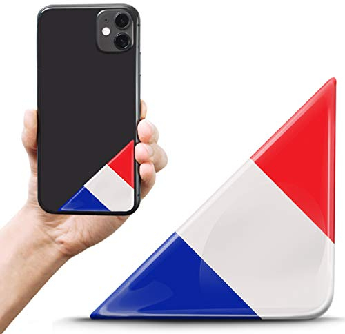 Biomar Labs® 2 x 3D Flexibles Autocollant de Plaque Immatriculation Personnalisable Badge Drapeau National France Français Emblème Voiture Auto Moto Casque Tuning F 159