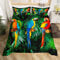 Homewish Parrot Bedding Set King Size Watercolor Animal Feather Duvet Cover Set Palm Leaf Duvet Cover Tropical Plant Birds Quilt Cover Comforter Cover And 2 Pillow Cases For Bed Room