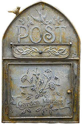 qiuqiu American Style Letterbox,Wall Mounted Postbox Mailbox,Outdoor Parcel Drop Box, Houses Front Door Office Safe Mail Post Letter Box
