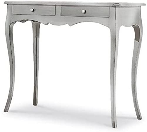 Mar.c.a. Design - Eingangsschrank, Esszimmer, Küche oder Wohnzimmer, Kommode aus gebürsteter Fichte, Farbe weiß matt und grau Keramik, Höhe 84 cm, Maße 185 x 50, Made in Italy