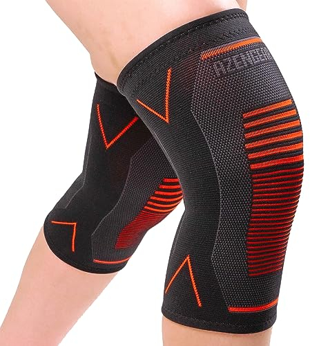 aZengear Rodilleras Deportivas (2 unidades) | Rodilleras Menisco y Ligamentos de Compresión para dolor articular, artritis, correr, sentadillas (M)