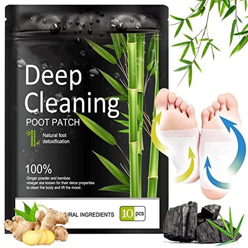 Detox FußPflaster,10Pcs Natürliche Entgiftungspflaster für Füße,Deep Cleansing Foot Pads,Fußpflegepads,Detox Pflaster Original,Körper entgiften,Fördern die Durchblutung,Verbessern den Schlaf