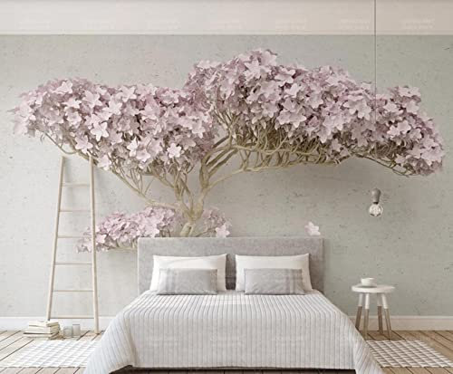 songqians Wallpaper 3D Abstract Lilac Floral Tree Wall Murals Wallpapers for Bedroom Living Room