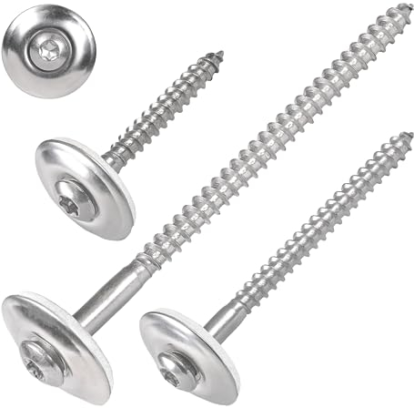 SCREW REBEL TX20 Lot de 100 vis de distribution 4,5 x 80 mm en acier inoxydable A2 avec disque d'étanchéité EPDM Ø 20 mm