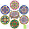 AUAUY 6 Pack Diamant-Maluntersetzer Mit Ständer, DIY-Mandala-Untersetzer-Set, Kunsthandwerkszubehör für Anfänger, Erwachsene und Kinder