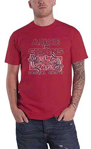 Alice In Chains Unisex Adult Totem Fish T-Shirt (XL) (Pink)