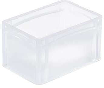 PROREGAL Transparenter Eurobehälter BasicLine mit geschlossenem Griff | HxBxT 17x20x30cm | 7,2 Liter | Eurobox, Transportbox, Transportbehälter, Stapelbehälter