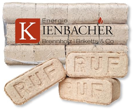 100kg RUF Reine Buchen Briketts im Paket Hartholz Brenn Kamin Ofen Heiz Holz Gluthalter Buche RUF Brikett Eckig | Energie Kienbacher (10x10kg)