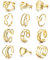 Adramata 12Pcs Ringe für Damen Edelstahl Ring Frauen Einfaches Herz Infinity Ring Offene Verstellbare Ringe Set Stapelbare Coole Punk Fingerring Boho Ringe Gold Silber Daumenring Damen