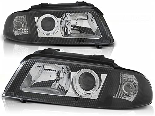 Klarglas Scheinwerfer Set für Audi A4 B5 FL 01.1999-11.2000 schwarz