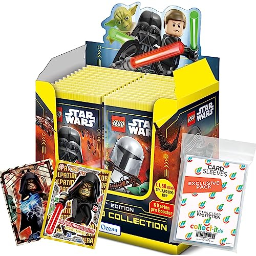 Bundle mit Blue Ocean Lego Star Wars - Serie 4 Trading Cards - 1 Display (36 Booster) + Exklusive Collect-it Hüllen