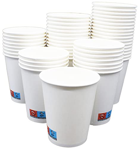 BAMI 200x Pappbecher Kaffeebecher To Go Weiß, 200ml/8oz - Extra Stabil - Zum Servieren von Kaffee, Tee und kalte Getränke